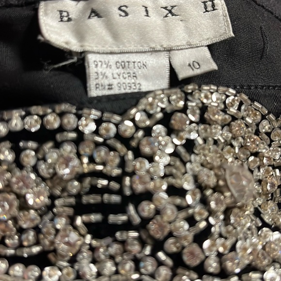 Basix ll stunning glamour 80’s Black stretch jeans/crystal belt. Extremely comfy - Picture 6 of 9